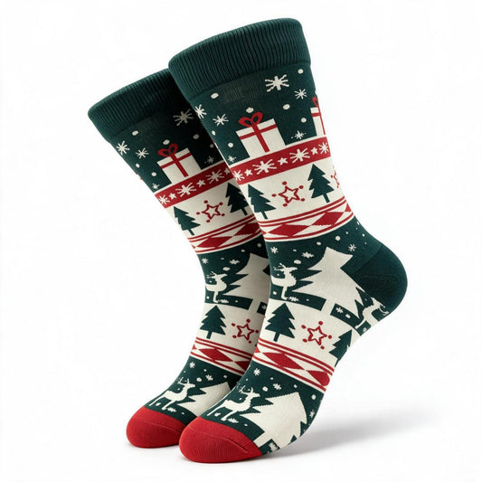 Christmas Pattern Argyle Crew Socks