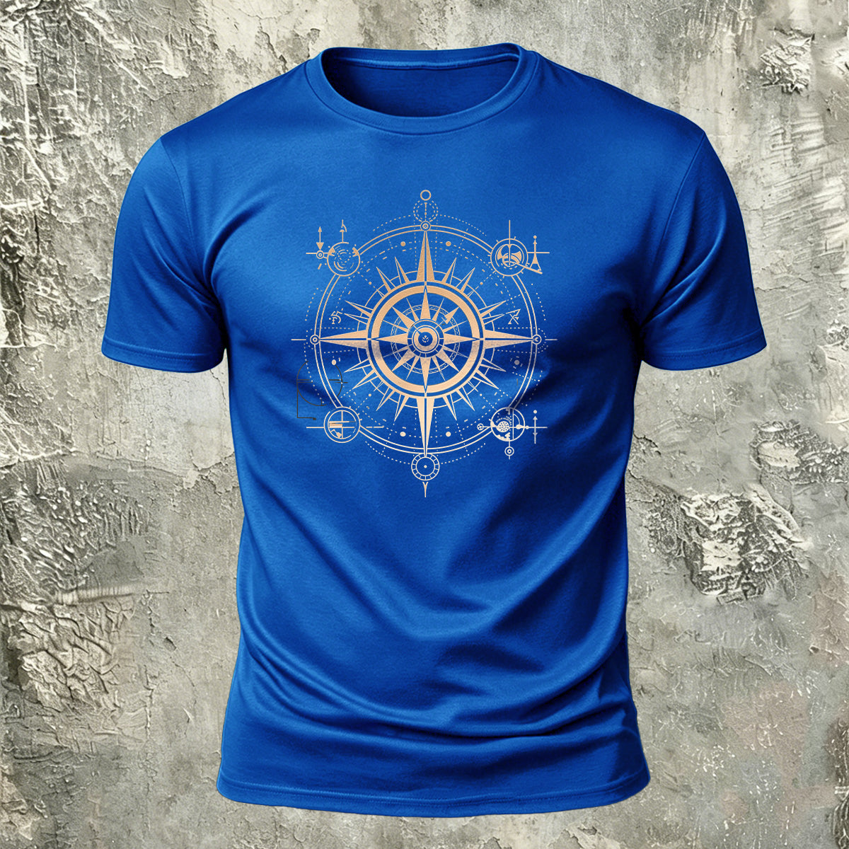 Nautical Compass Pattern Outdoor Premium Cotton T-Shirt