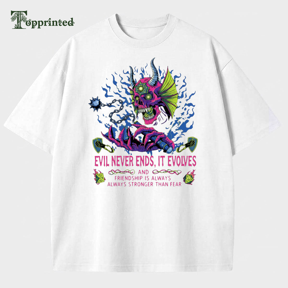 Evil Never Ends Cottonly Casual T-shirt