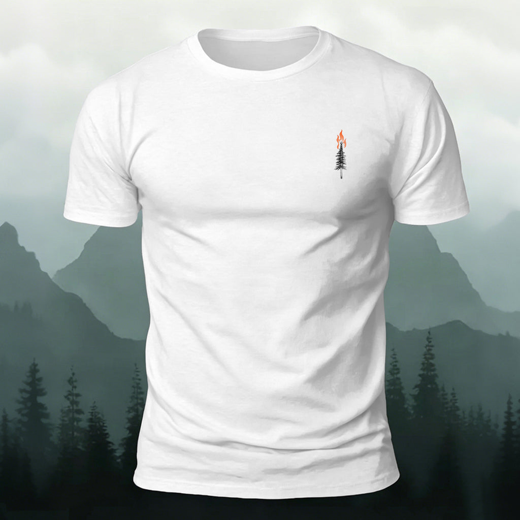 Artistic Minimalist Pattern Mountain-Style Casual T-Shirt