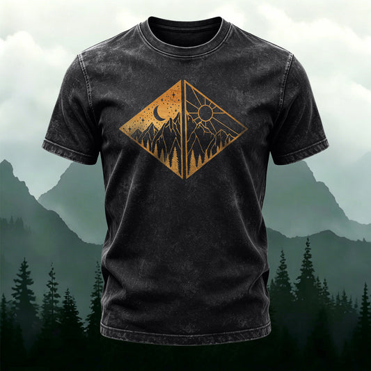 Scenic Geometric Patterns Ultra-soft Fabric T-Shirt