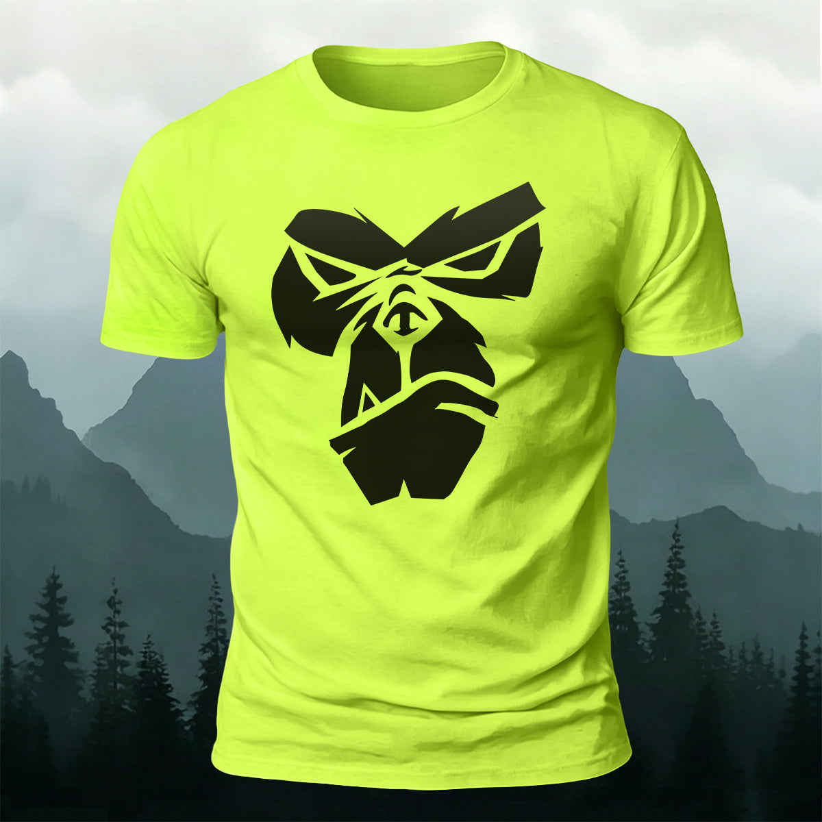 Cool Gorilla Face Print Casual Cotton T-Shirt