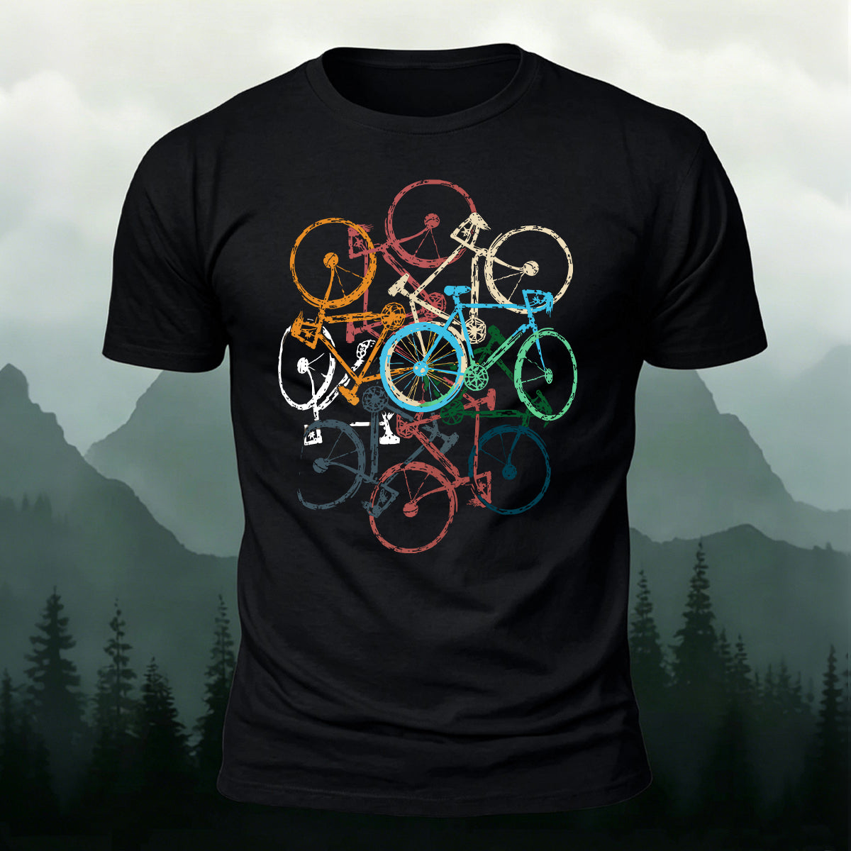 Colorful Bicycle Outdoor Soft Breathable T-Shirt