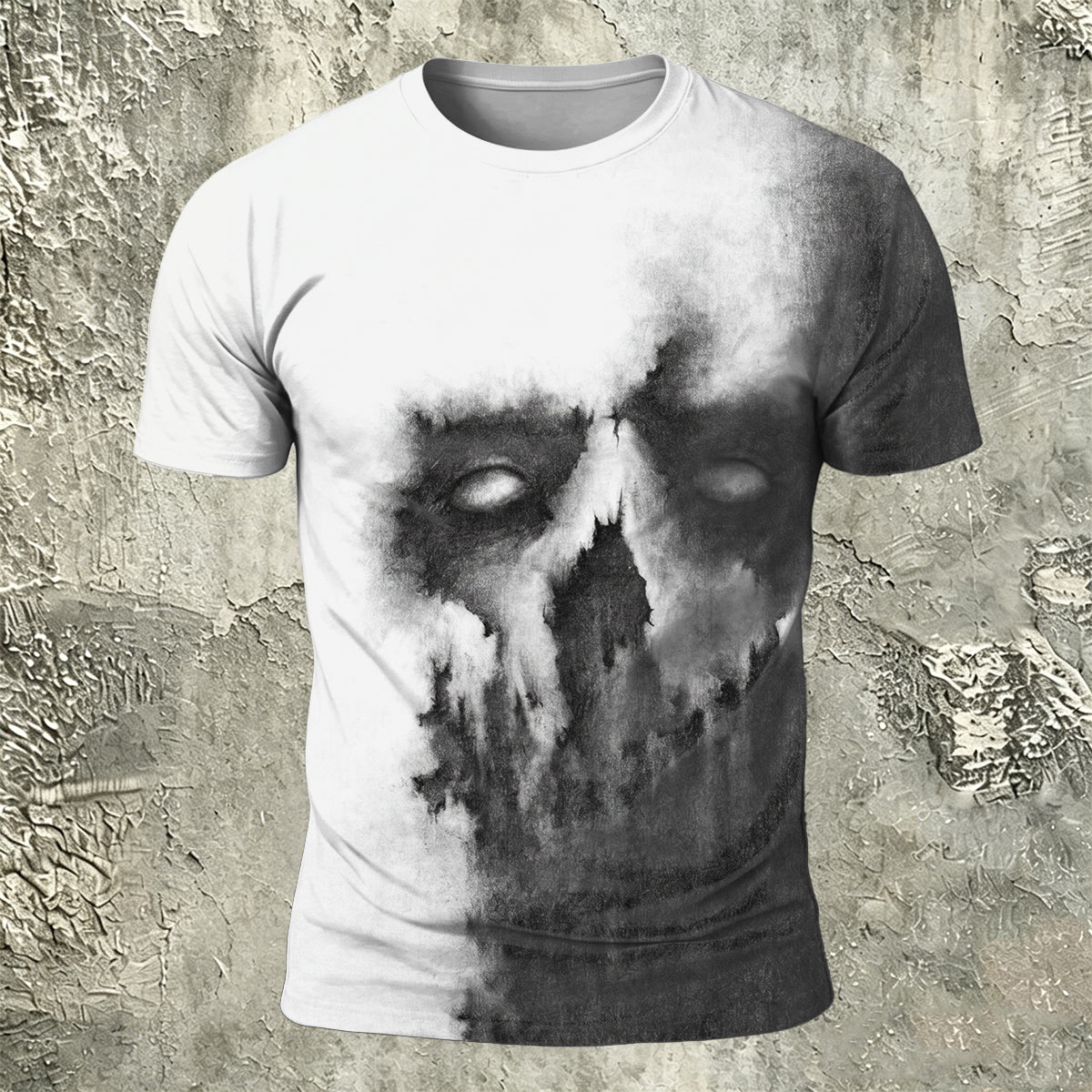 Vintage Dark Skull Print Casual T-Shirt