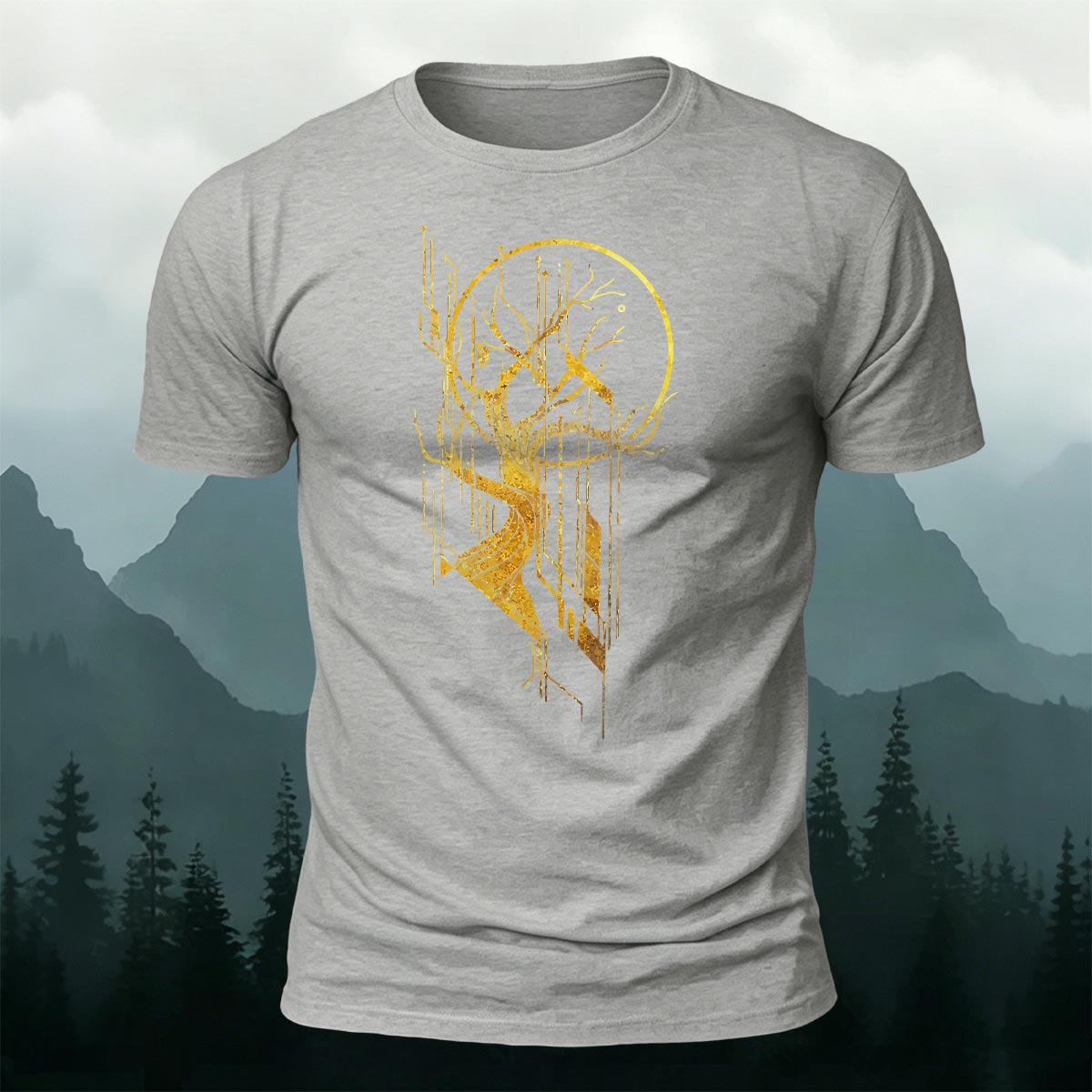 Tech Tree Artistic Pattern Soft Breathable T-Shirt