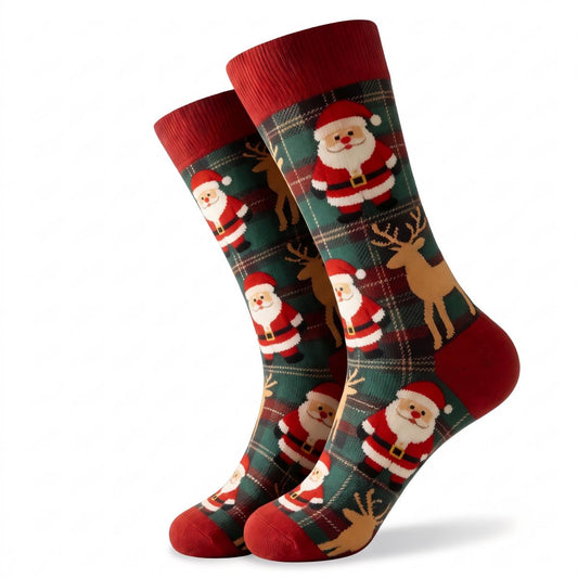Cotton Santa Gift Christmas Crew Socks