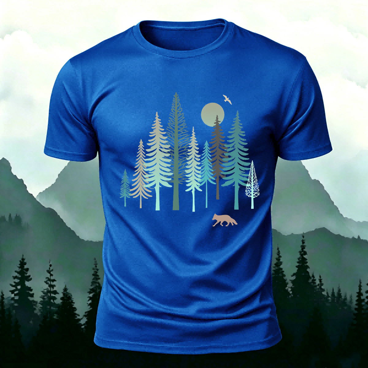 Woodland Pattern Casual Outdoor Soft-touch T-Shirt