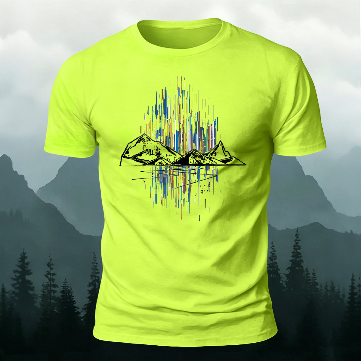 Mountain Colorful Line Outdoor Leisure Breathable T-Shirt