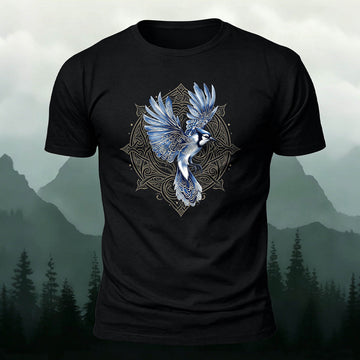 Artistic Bird Graphic Casual Skin-Friendly T-Shirt