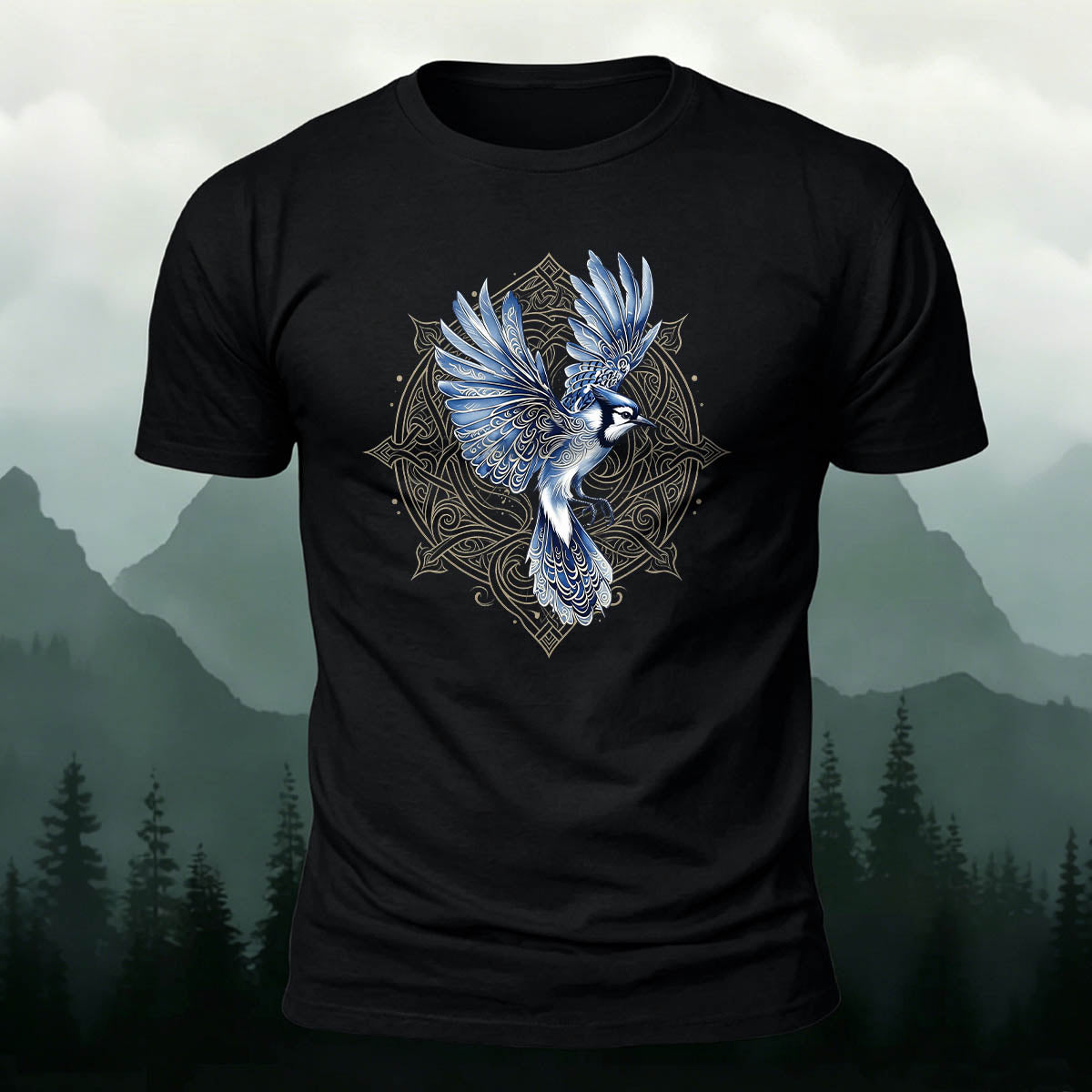 Artistic Bird Graphic Casual Skin-Friendly T-Shirt