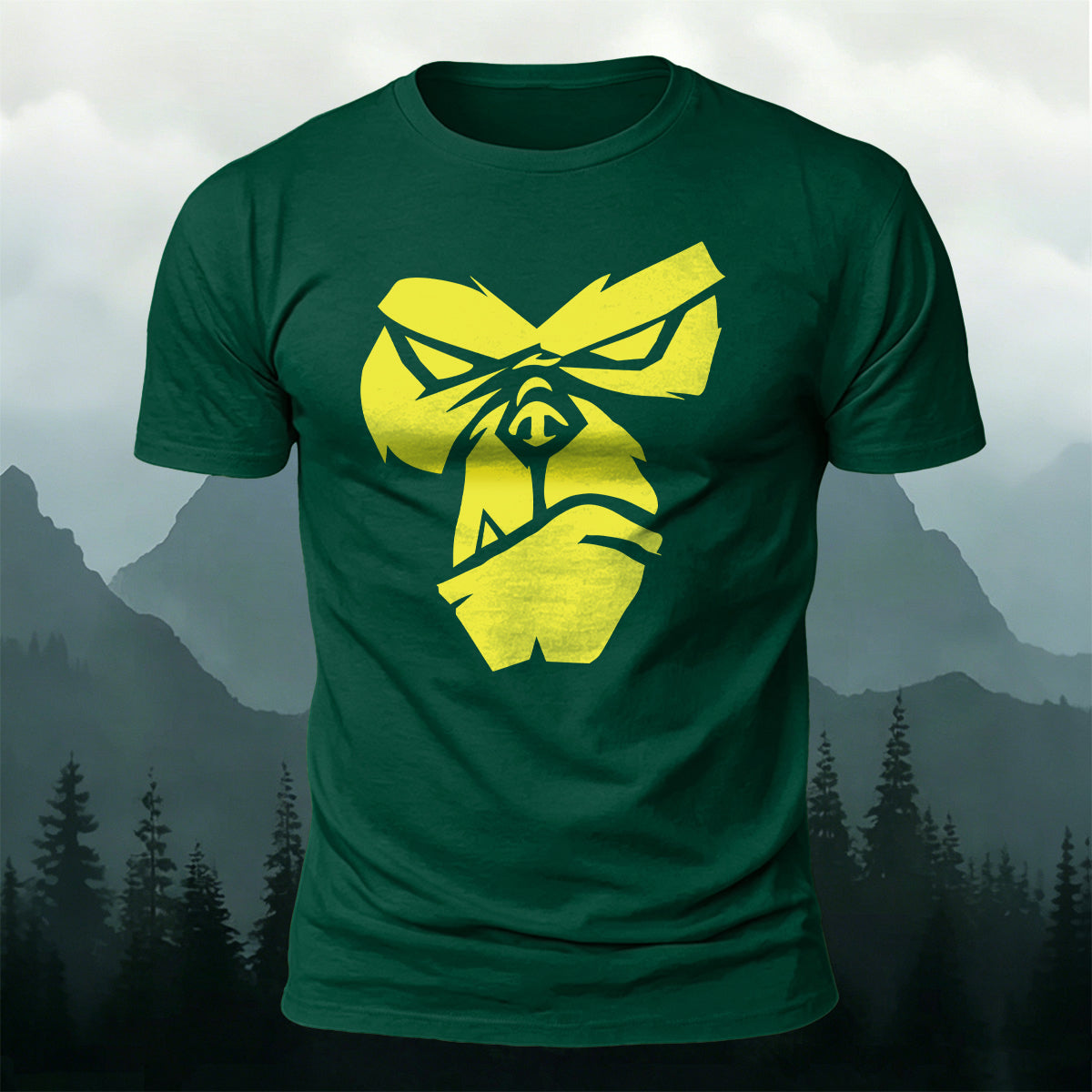 Cool Gorilla Face Print Casual Cotton T-Shirt