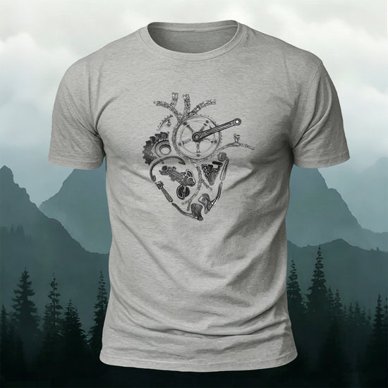 Musical Instruments and Hearts Fun Print Cotton T-Shirt Grey