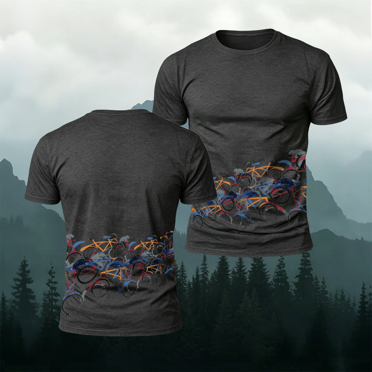 Cycling Race Pattern Comfortable Casual T-Shirt