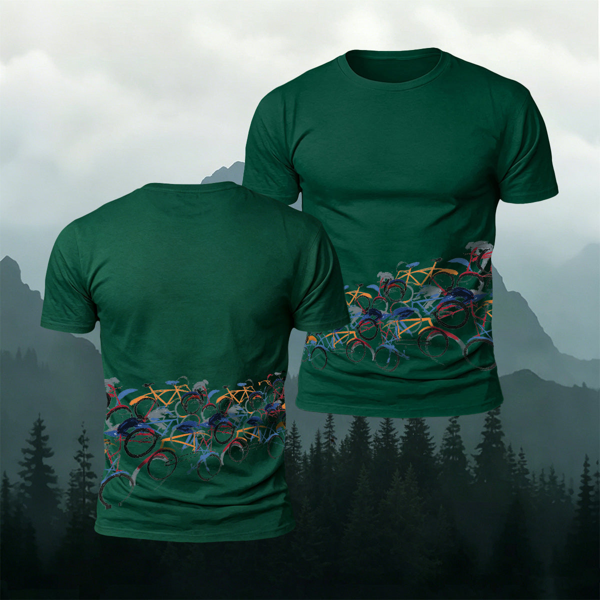Cycling Race Pattern Comfortable Casual T-Shirt