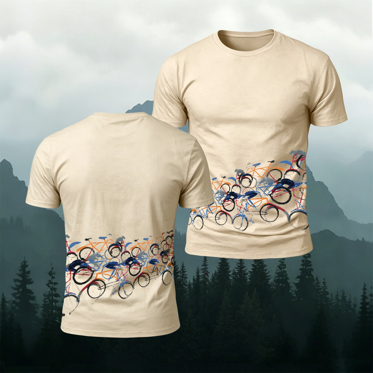 Cycling Race Pattern Comfortable Casual T-Shirt