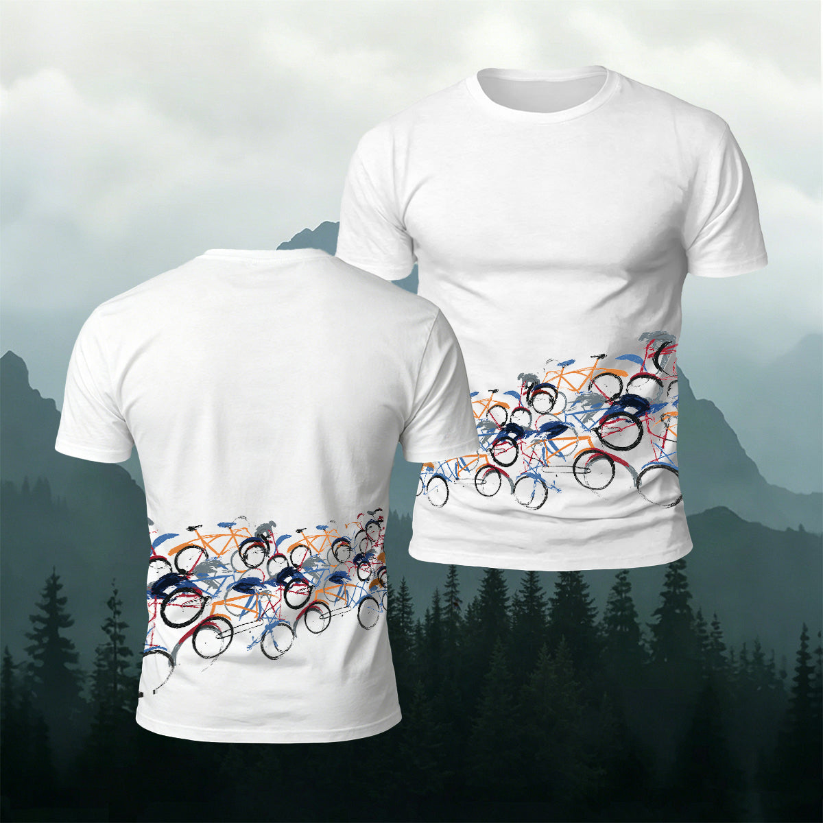 Cycling Race Pattern Comfortable Casual T-Shirt
