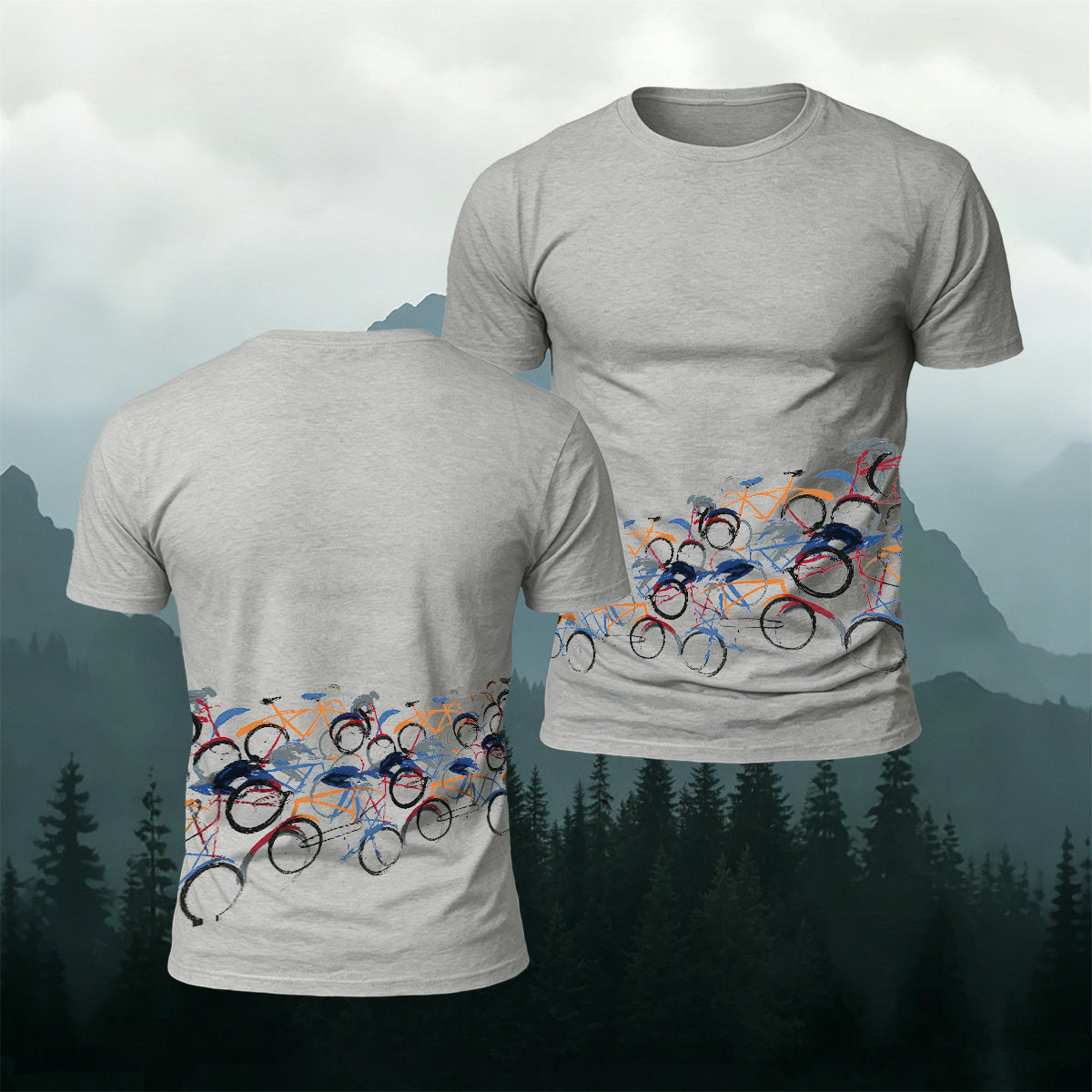 Cycling Race Pattern Comfortable Casual T-Shirt