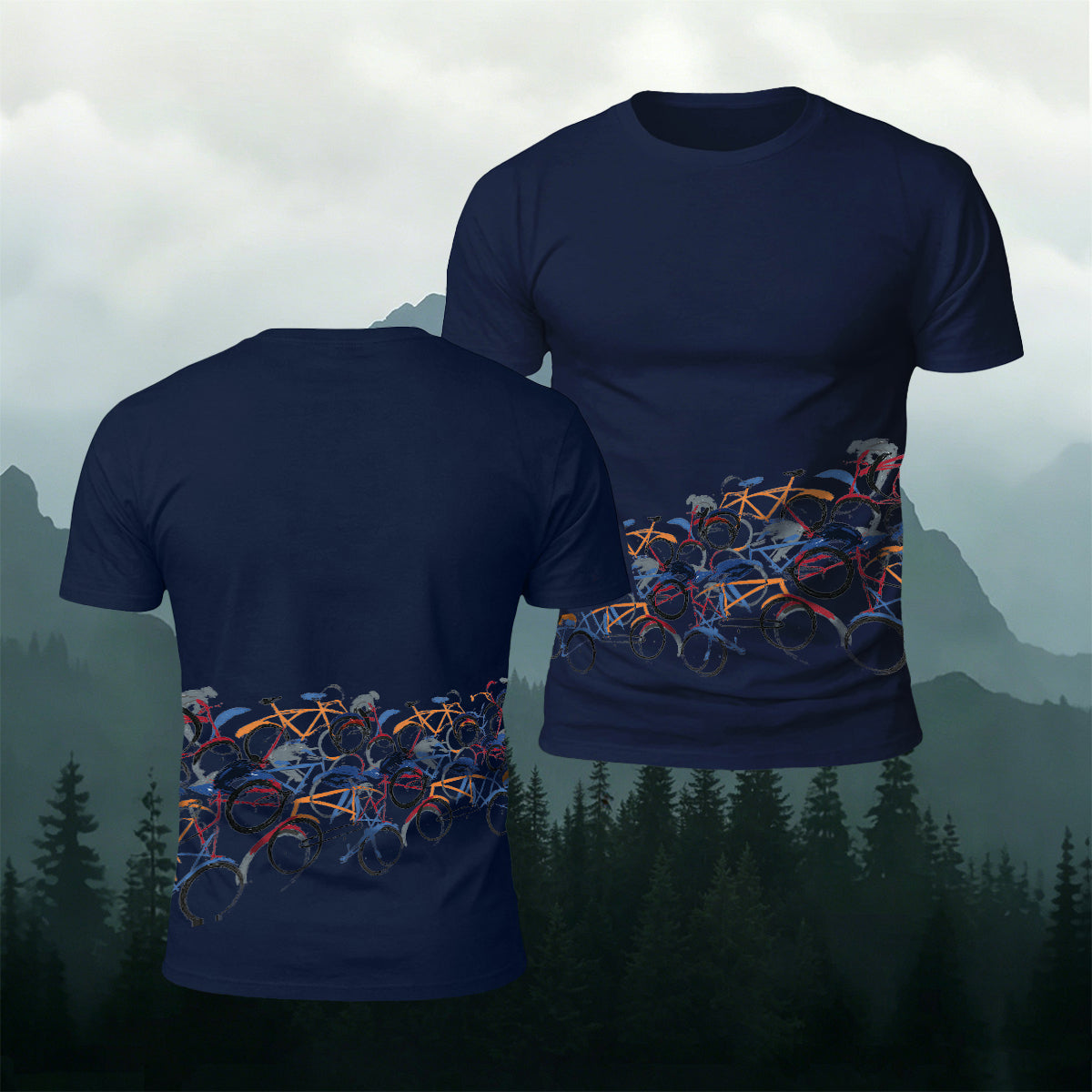 Cycling Race Pattern Comfortable Casual T-Shirt