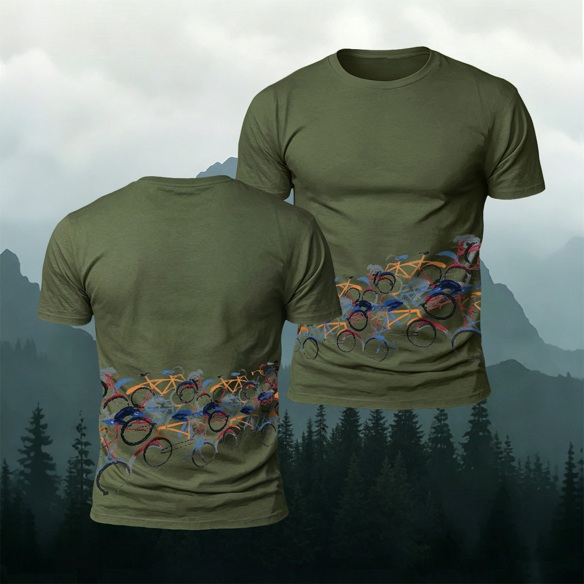 Cycling Race Pattern Comfortable Casual T-Shirt