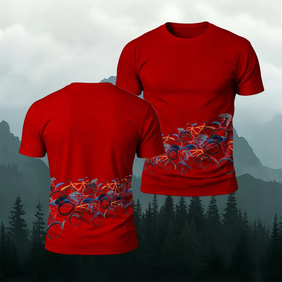 Cycling Race Pattern Comfortable Casual T-Shirt