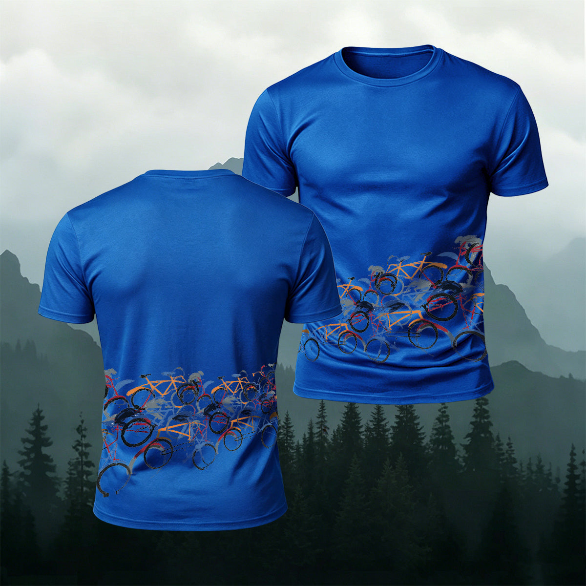 Cycling Race Pattern Comfortable Casual T-Shirt