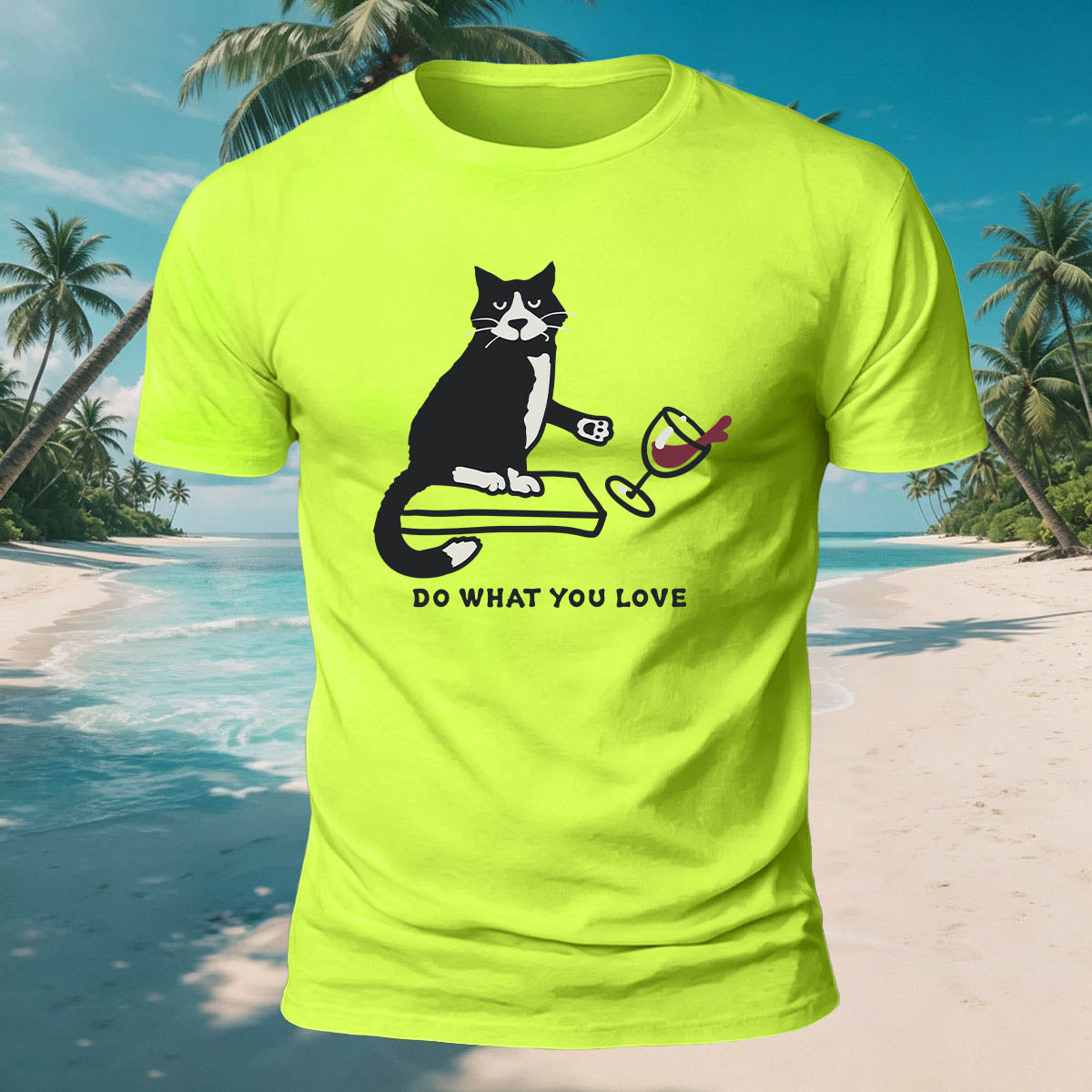 Kitten Spilling a Drink Print  Versatile Cotton T-Shirt