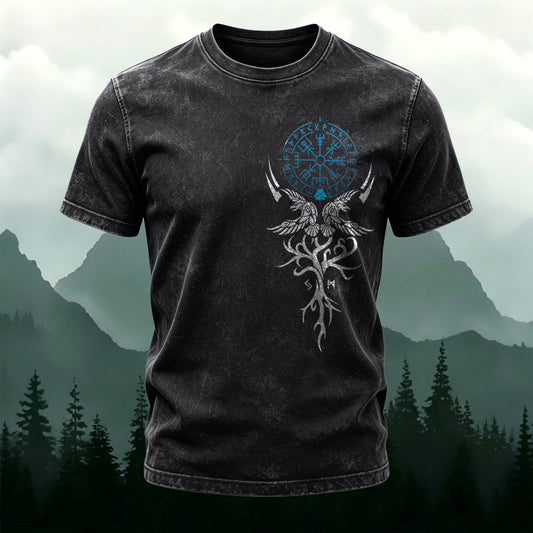Washed Cotton Vintage Hand-Painted Tribal Print Tee