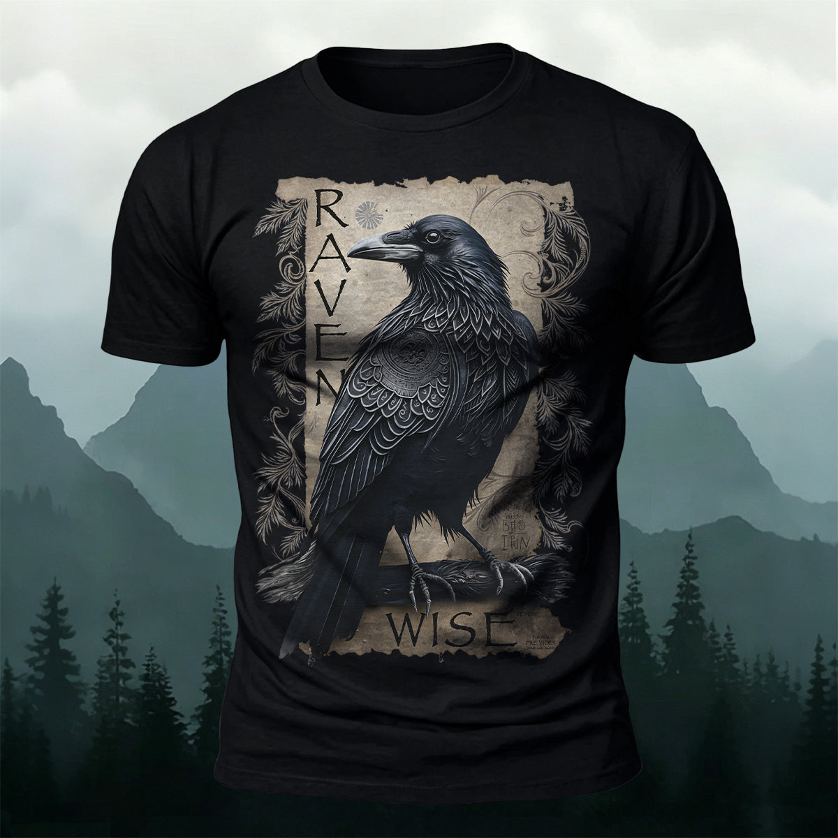 Retro Bird Print Casual Premium Cotton T-Shirt