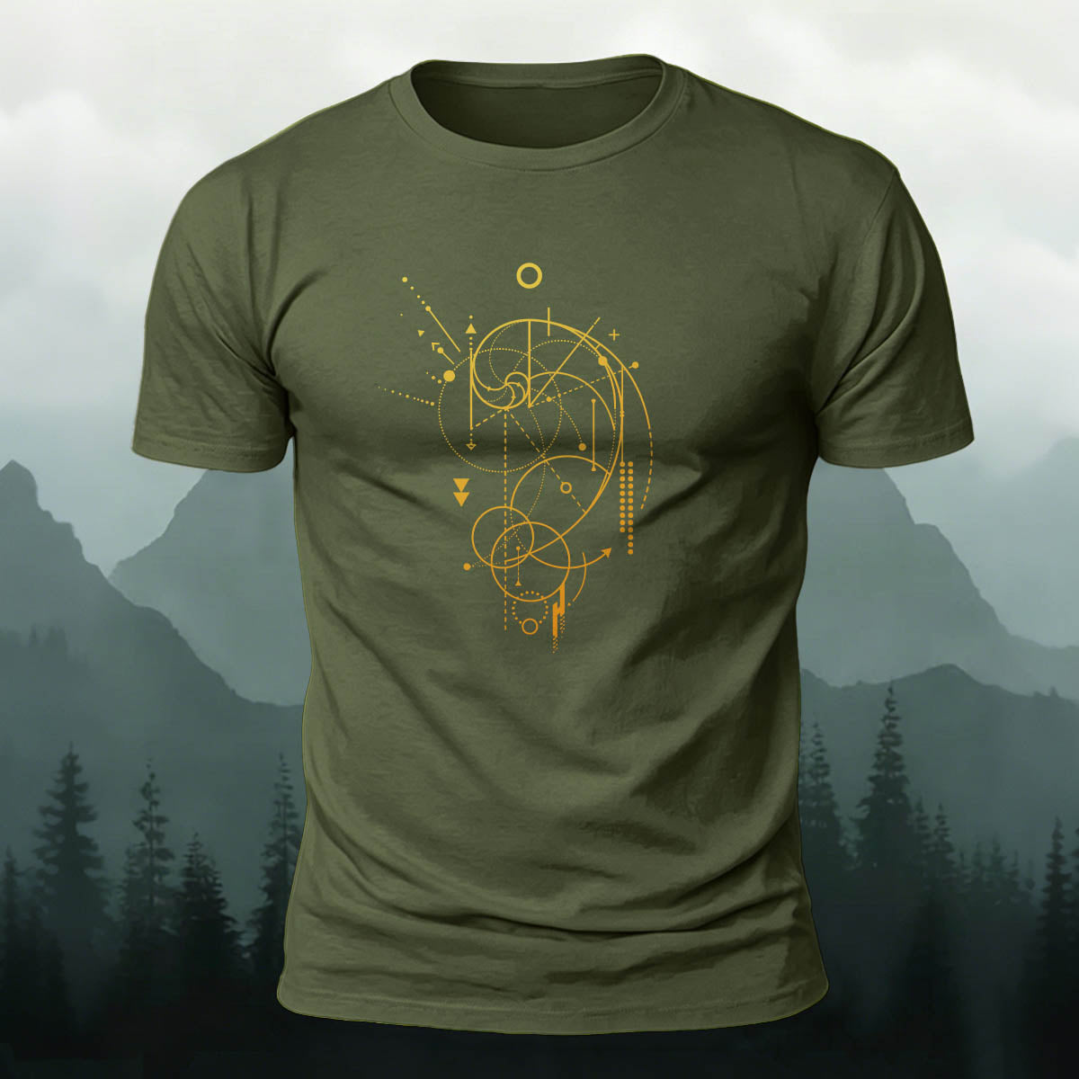 Geometric Line Pattern Comfortable Breathable T-Shirt