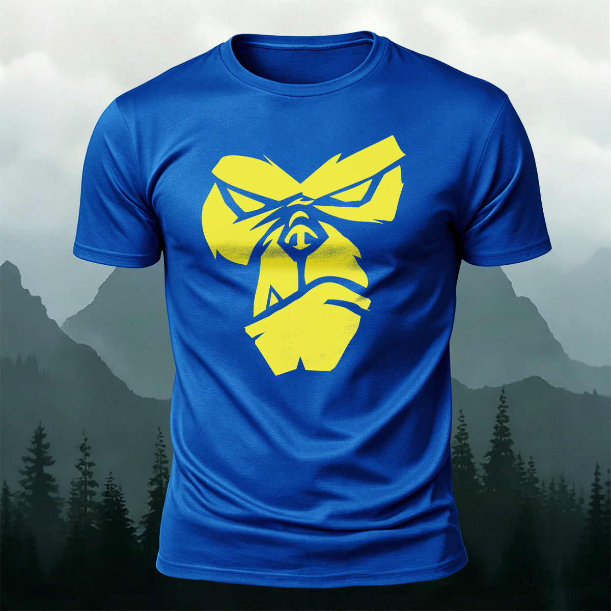 Cool Gorilla Face Print Casual Cotton T-Shirt