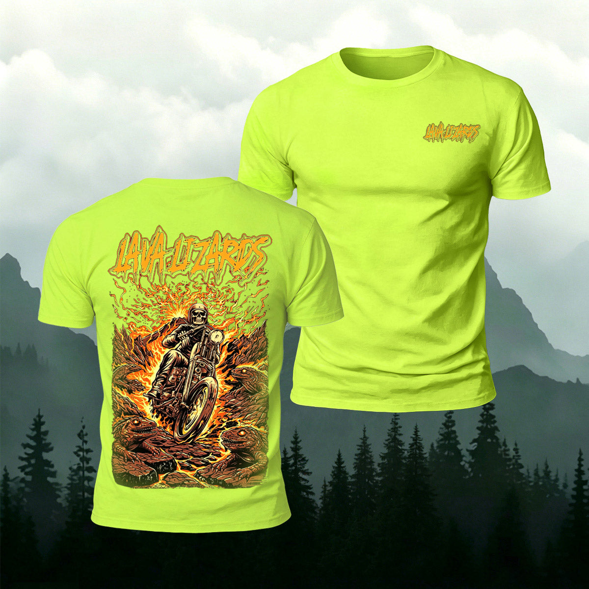 Black Metal-Style Print Casual Cotton T-Shirt