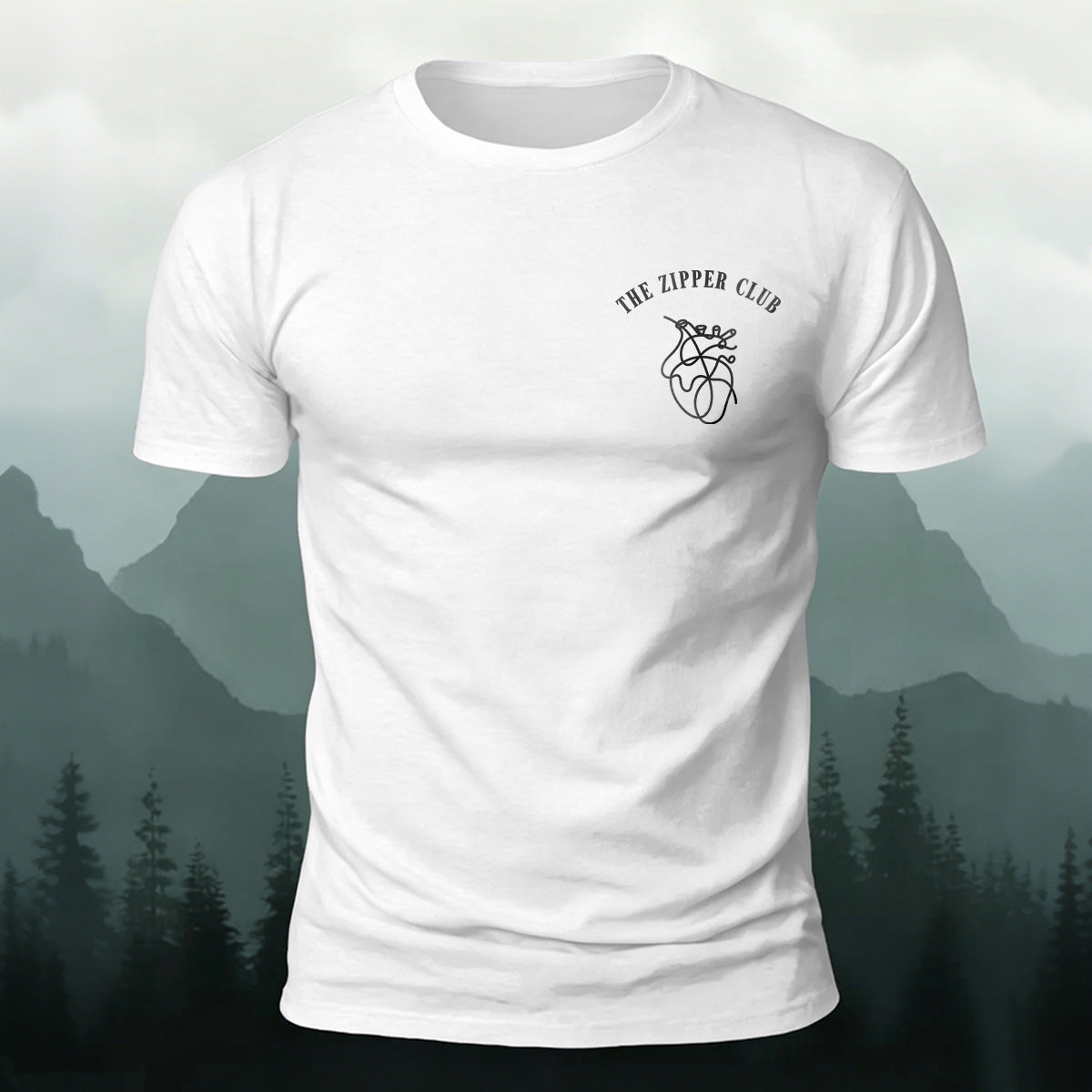 Line Heart Minimalist Casual Skin-Friendly T-Shirt