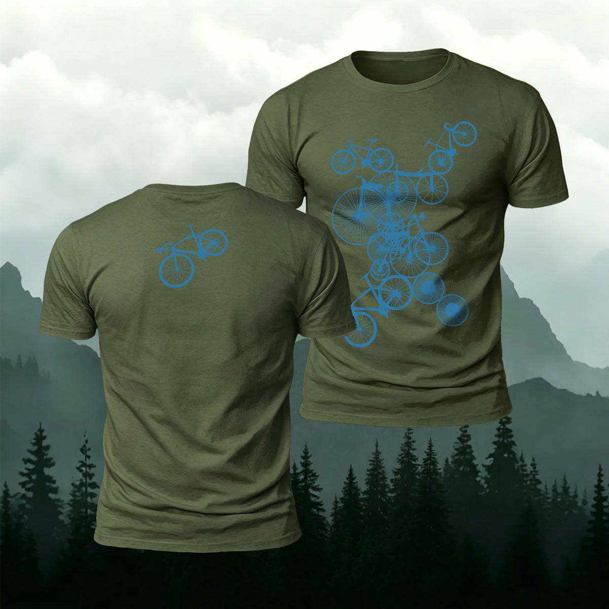 Cycling Enthusiast Art Print Casual Cotton T-Shirt