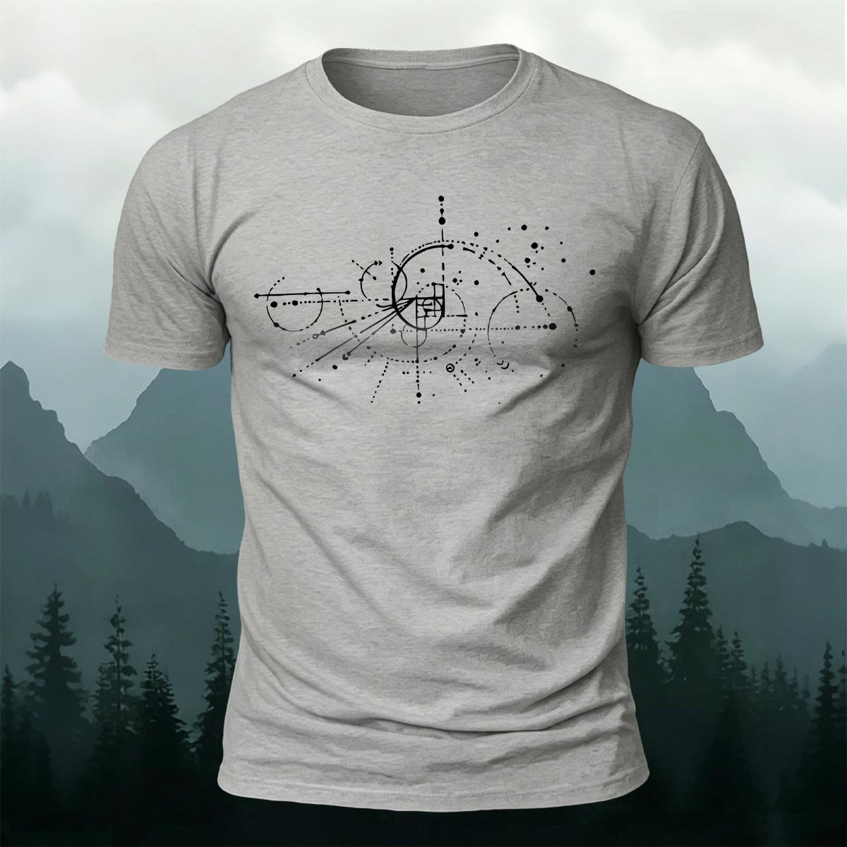 Creative Geometric Print Casual Cotton T-Shirt
