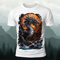 Rampaging Dinosaur Printed Casual Crew Neck T-Shirt