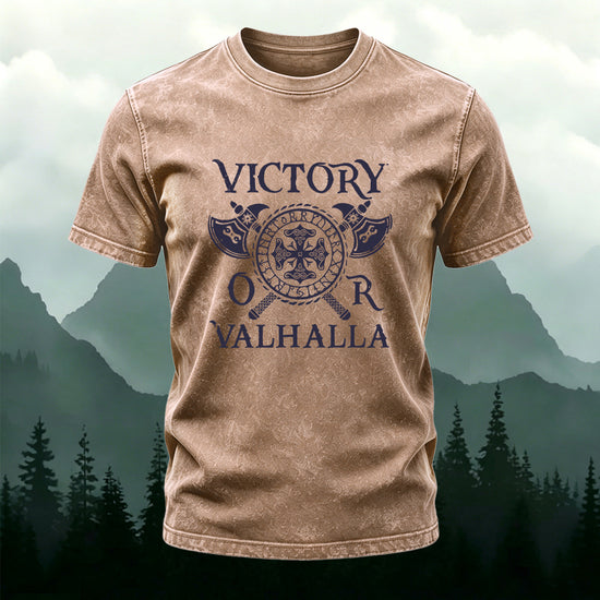 Personality Fashion Street Trend Washed Cotton T-Shirt Coffee