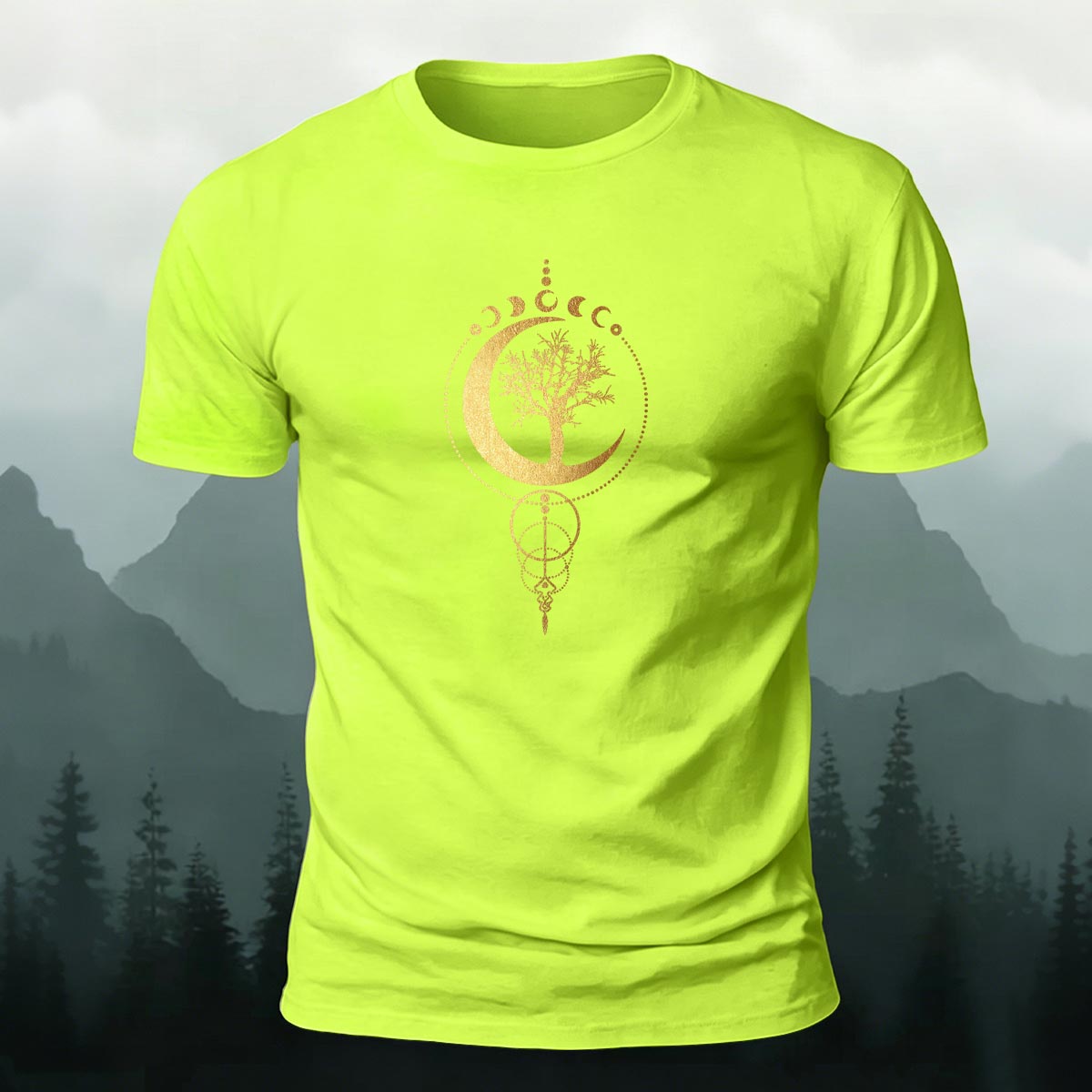 Forest Moon Art Print Casual Cotton T-Shirt