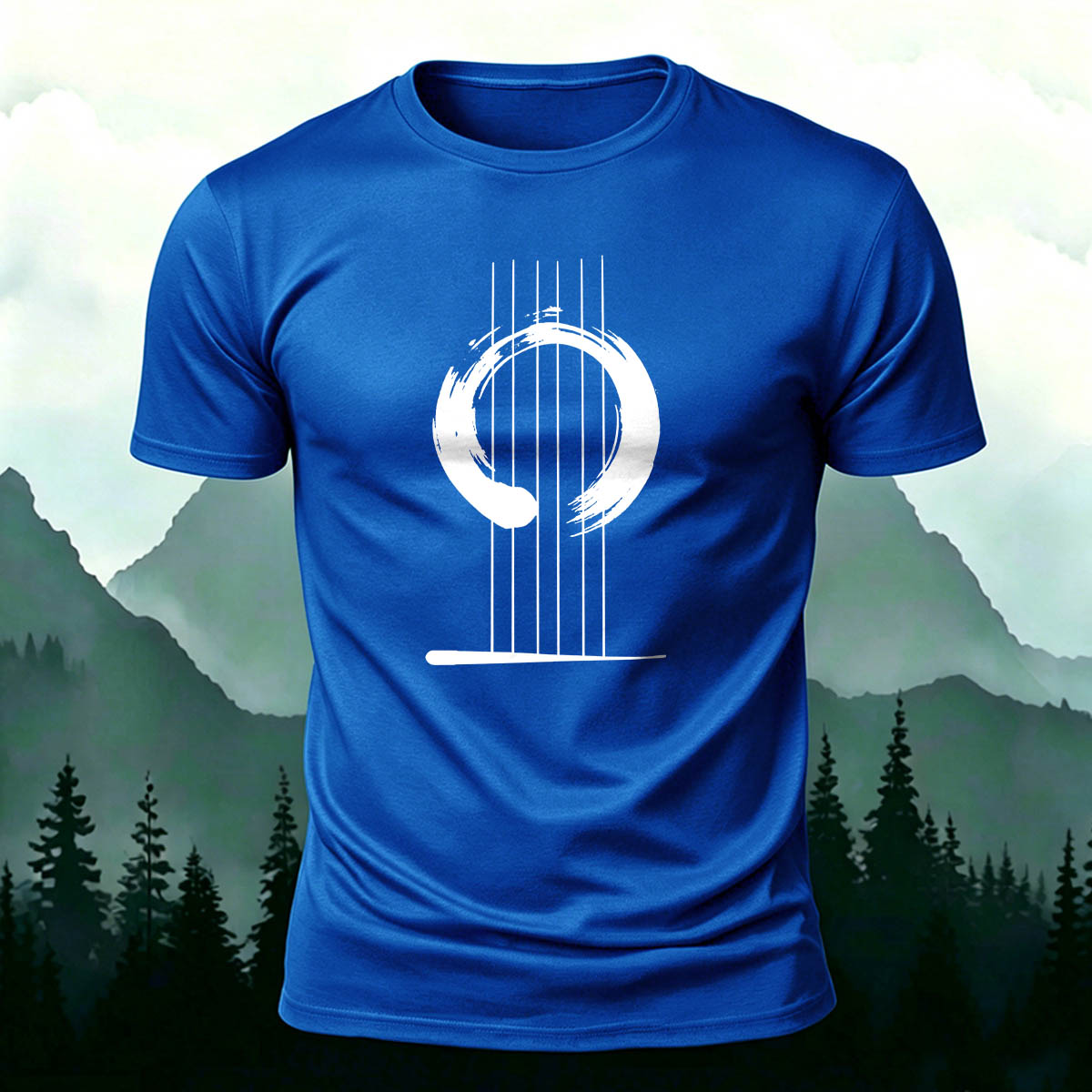Artistic Line Print 100% Cotton T-Shirt
