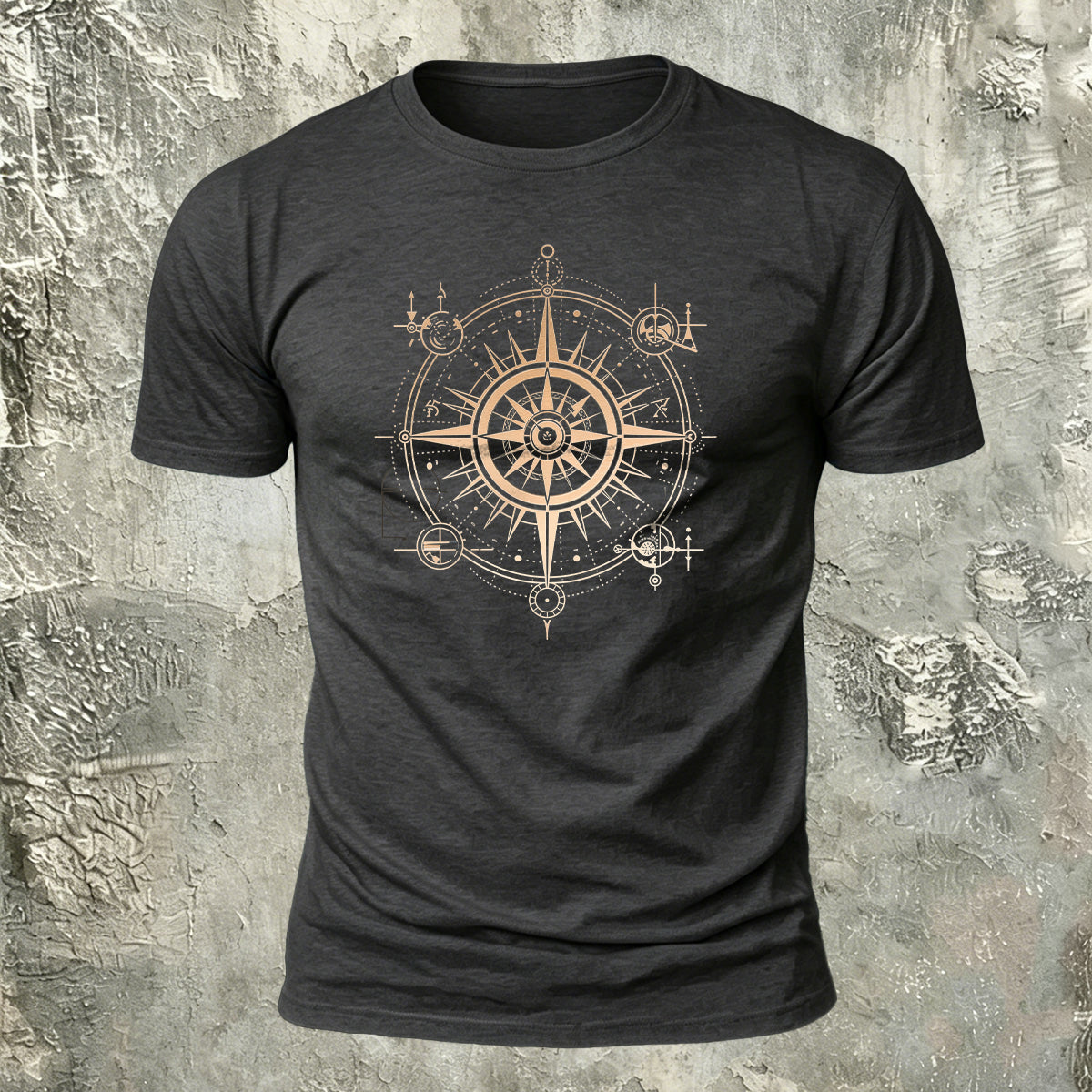 Nautical Compass Pattern Outdoor Premium Cotton T-Shirt