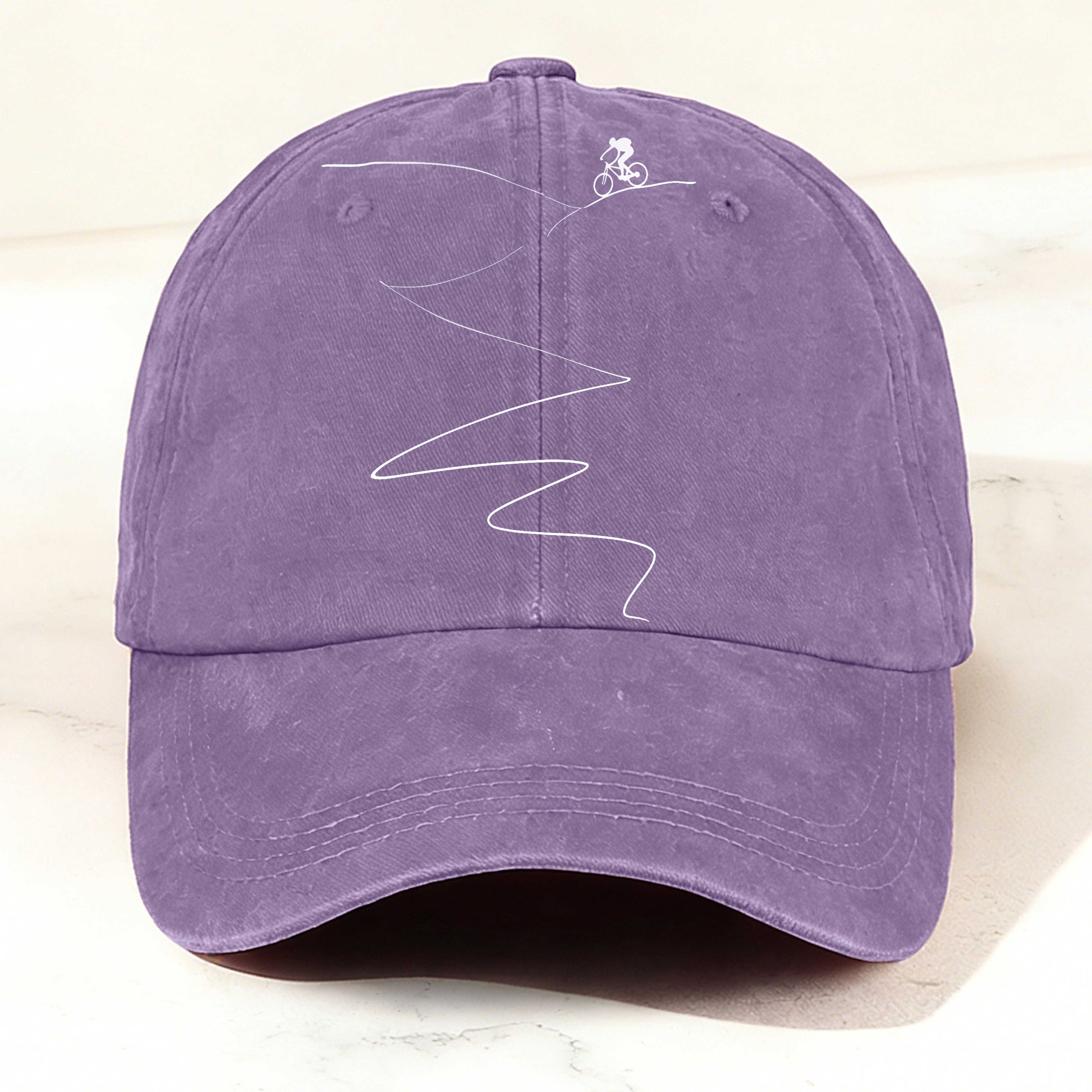 Minimalist Cycling Enthusiast Printed Washed Baseball Cap