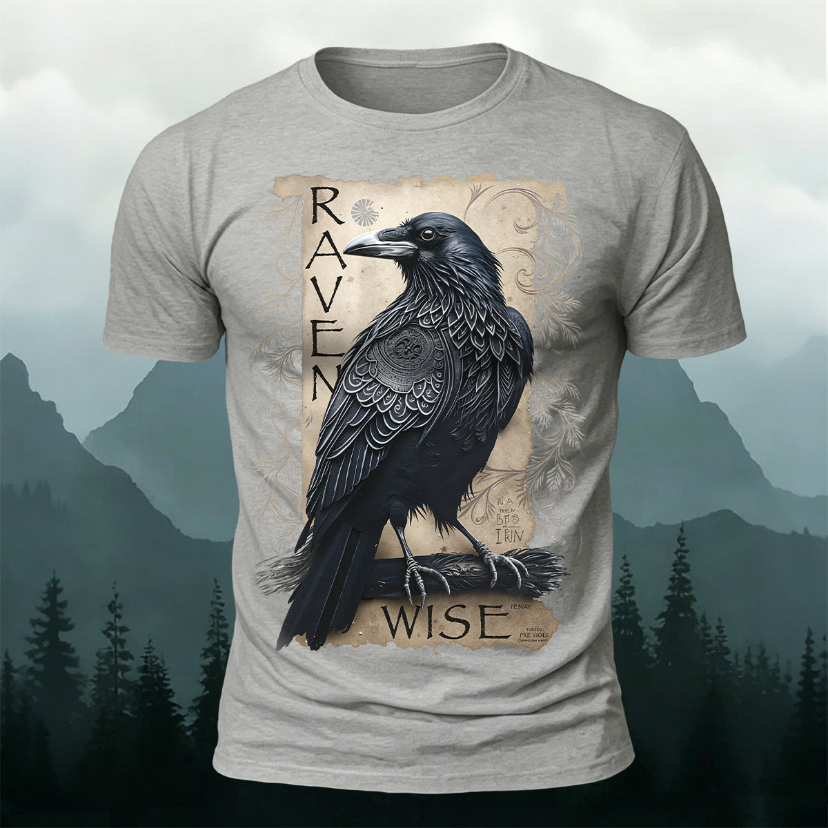 Retro Bird Print Casual Premium Cotton T-Shirt