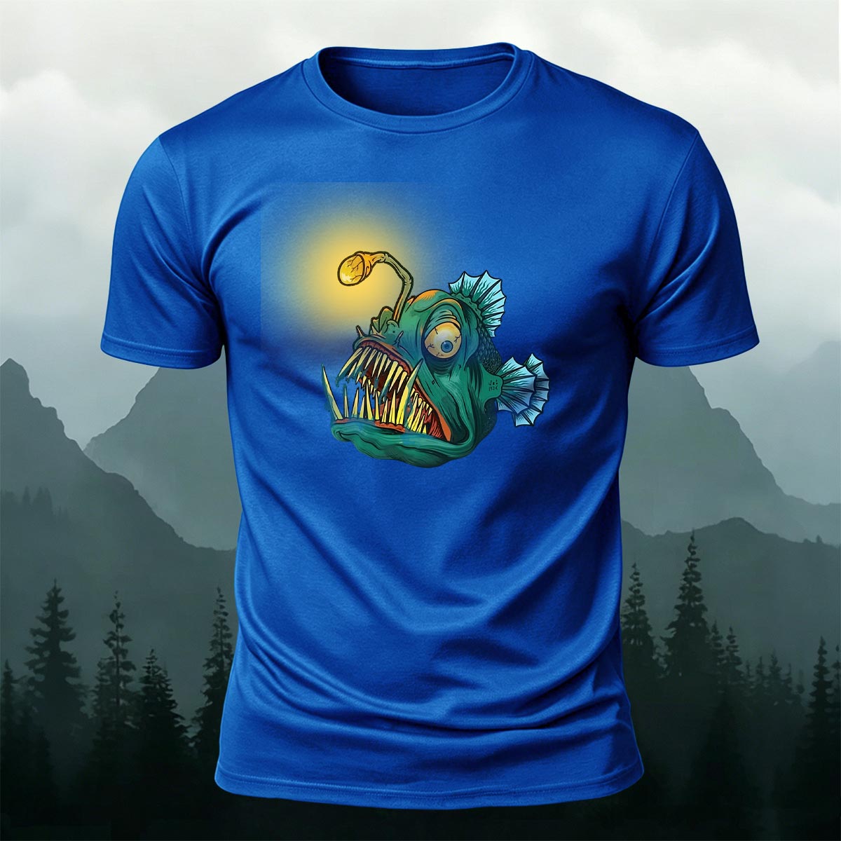 Fun Lantern Fish Graphic Fashion Premium Cotton Tee