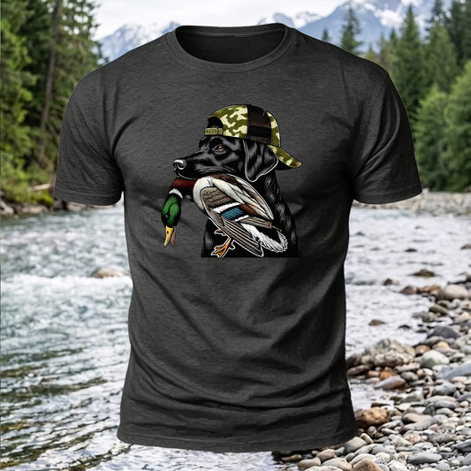 Premium Cotton Cap Dog With Mallard Printed T-Shirt