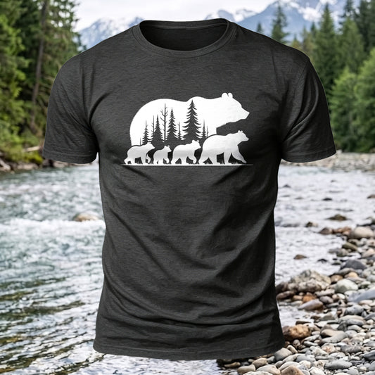 Premium Cotton Bears Forest Printed T-Shirt
