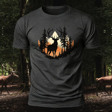 Premium Cotton Reindeer Mountain Printed T-Shirt