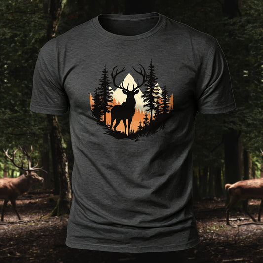 Premium Cotton Reindeer Mountain Printed T-Shirt