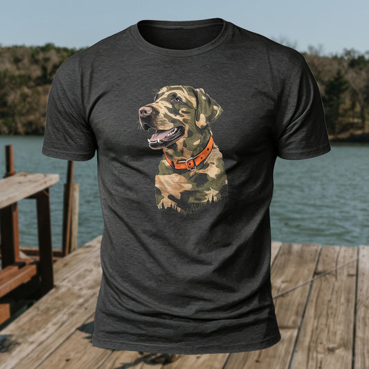 Premium Cotton Camo Dog Printed T-Shirt