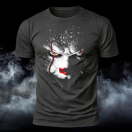 DTG Premium Cotton Halloween Clown Face Printed T-Shirt