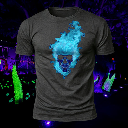 DTG Premium Cotton Burning Skull Printed T-Shirt