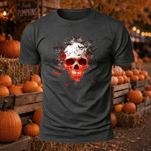 Premium Cotton Bat And Skull Printed T-Shirt